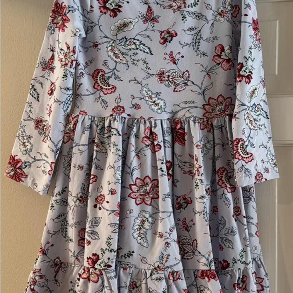 Janie and Jack Blue Ruffled Tiered Sundress with Long Sleeves